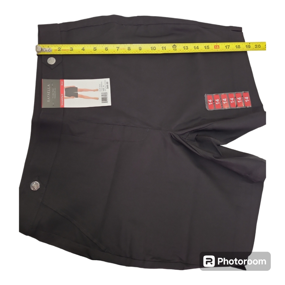 Rafaella Ladies Stretch Bermuda Black Shorts Size 14 New - Picture 8 of 11